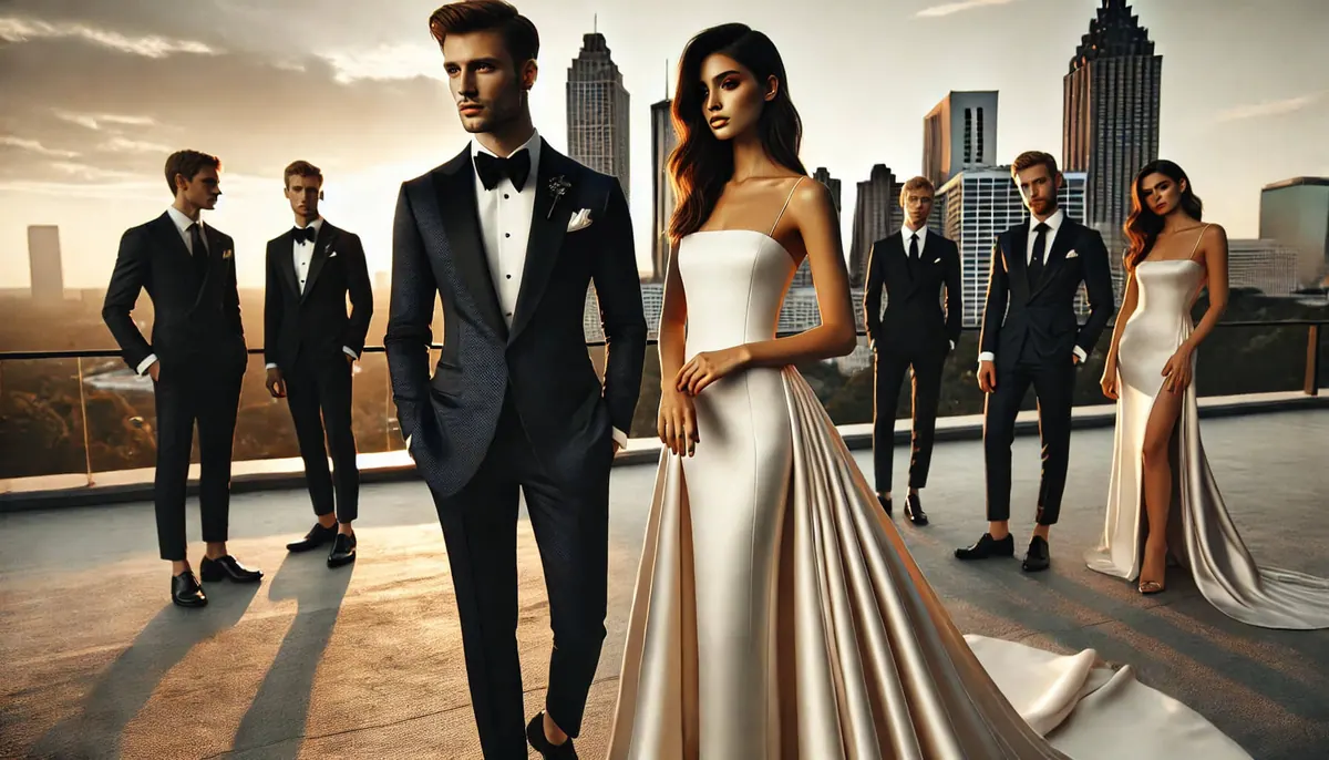 wedding photo showcasing custom wedding wear