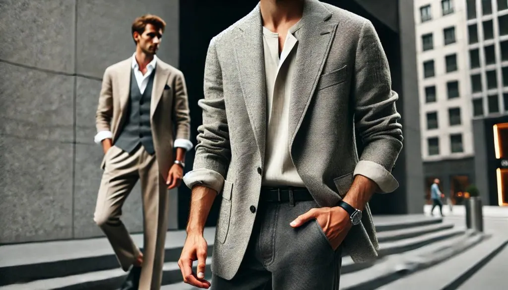 casual wear in unstructured blazer