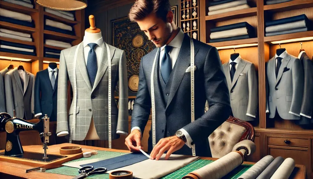 tailor working in his shop