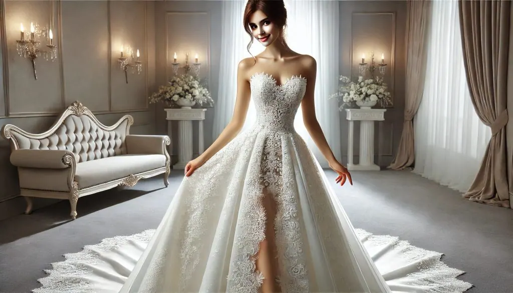 final fitting for a bridal dress
