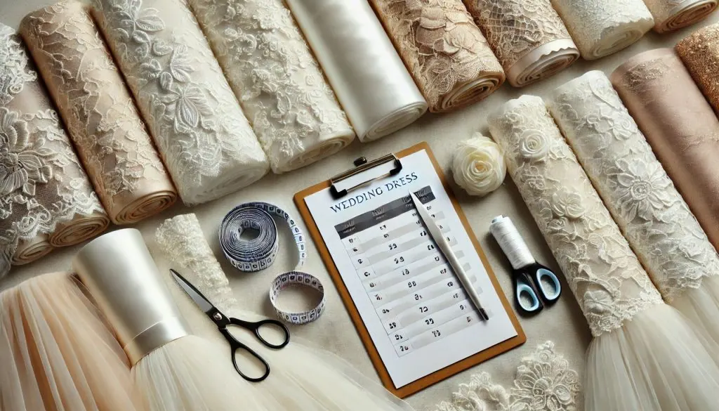 tools for sewing a wedding dress