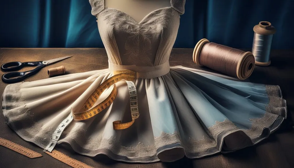 vintage-style dress mid-alteration in ATL Tailor shop