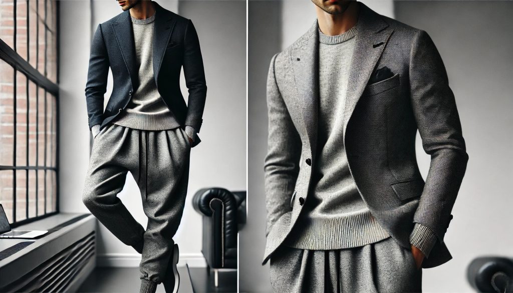 guy in a modern gray suit outfit