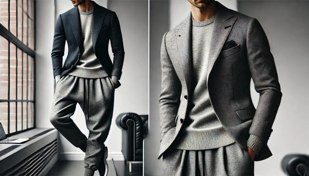 guy in a modern gray suit outfit