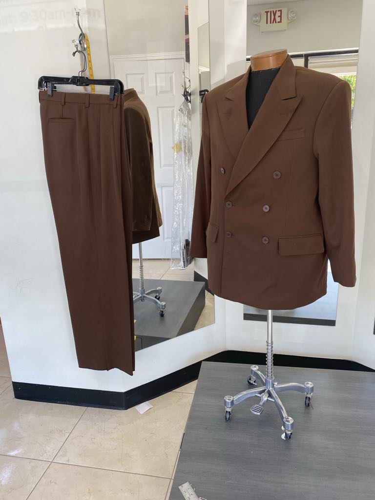 brown office suit for men