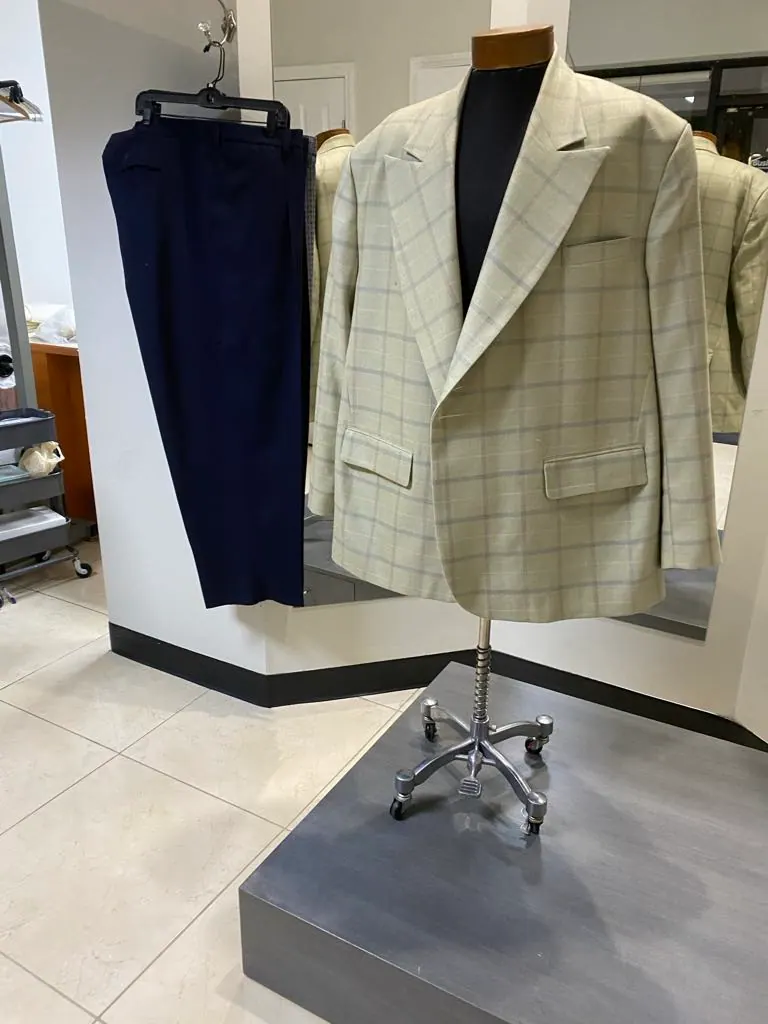 white bespoke suit