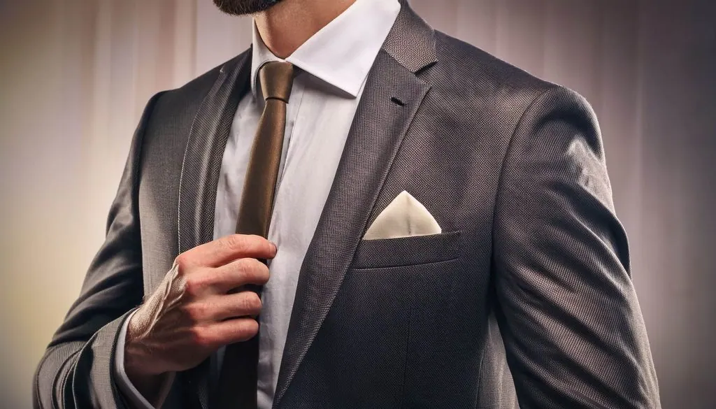 A gentleman checking if his custom suit fits
