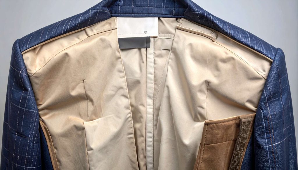 illustration showing the inside structure of a quality suit jacket