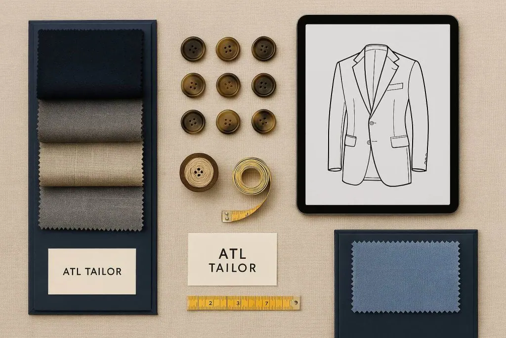 Swatch and sketch from ATL Tailor