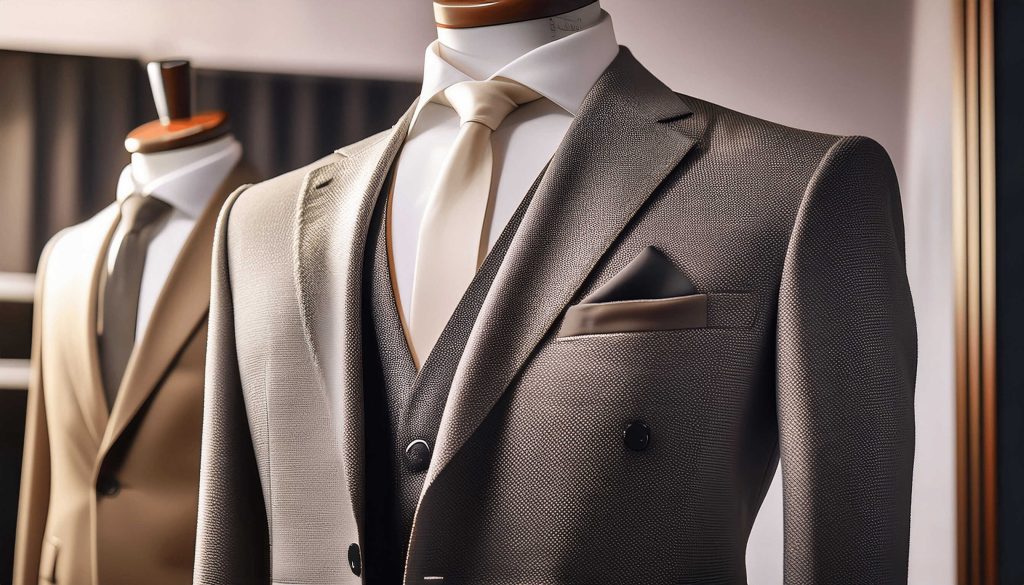 two bespoke suits on mannequins
