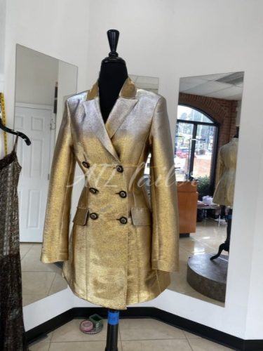 Unique Gold Double Breast women Jacket / Coat