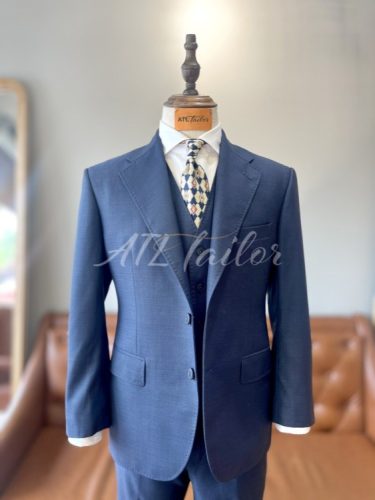 3 Piece Bespoke Suit Blue